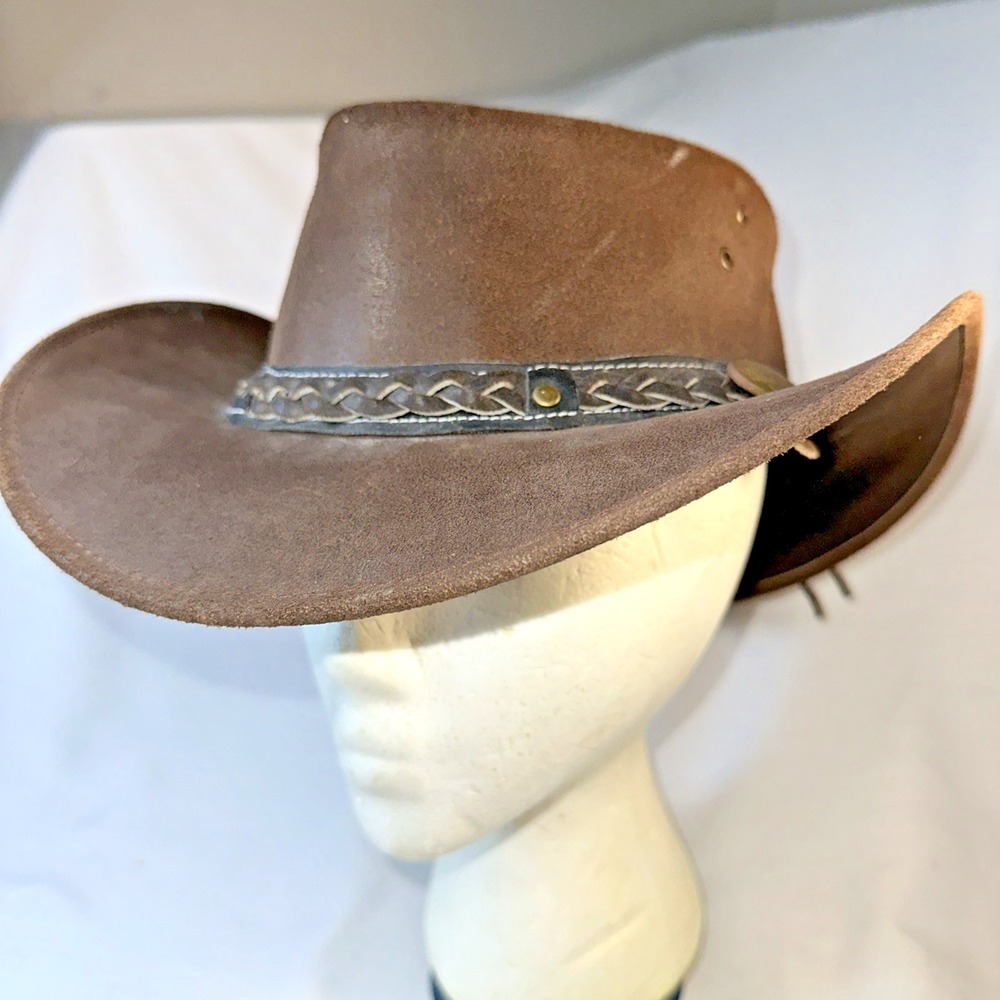 Outback Survival Gear Hat 100% Buffalo Leather. Large H3001